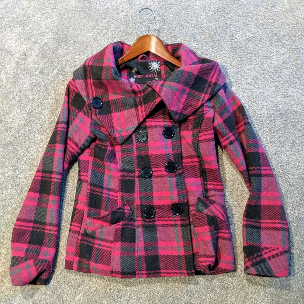 Body Central Pink Plaid Jacket